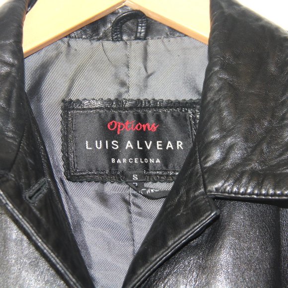 LUIS ALVEAR | VINTAGE | Black Leather Jacket Size Small - Picture 5 of 6